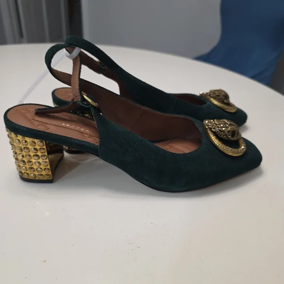 KURT GEIGER LONDON Chelsea Suede Slingback Pumps Size 10 - Picture 2 of 6